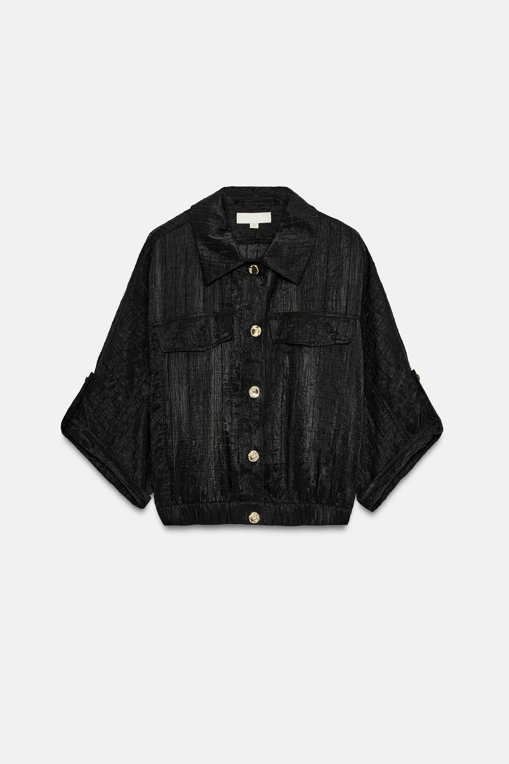 TABBED SLEEVE SAFARI BLOUSE